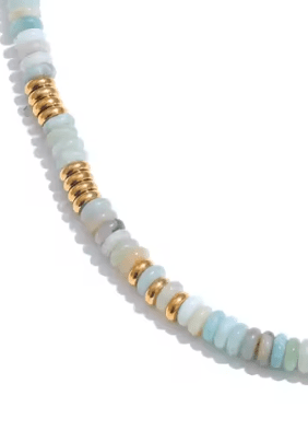 Collar Ayax Blanco celeste y Dorado - ZAFFI joyas