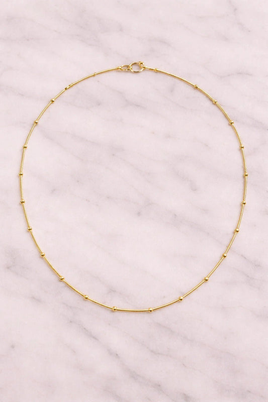 Collar Cadena y cuencas Oro - ZAFFI joyas