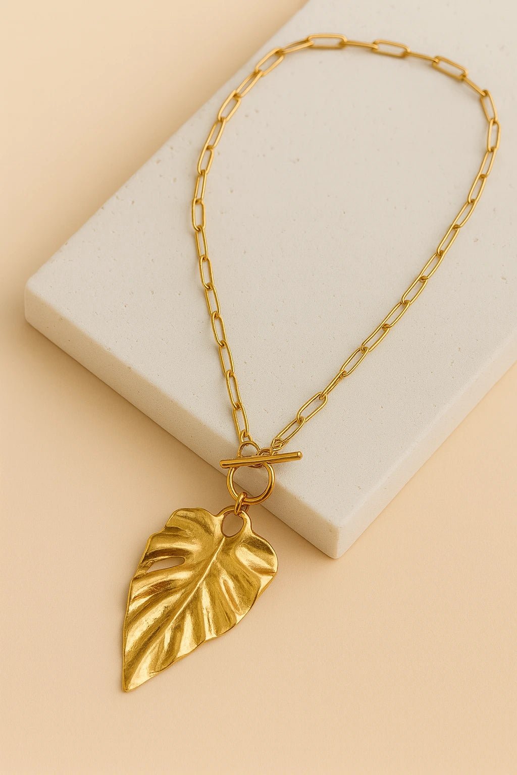 Collar Monstera oro - ZAFFI joyas