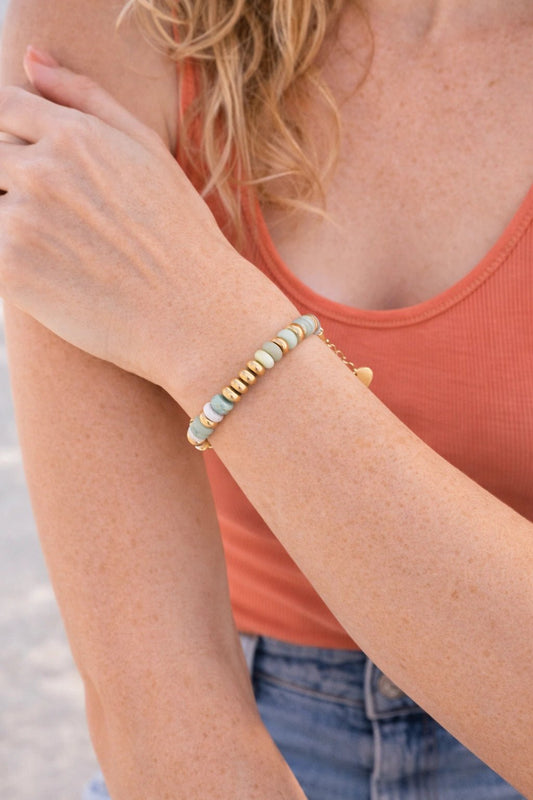 Pulsera Ayax Blanca Dorada - ZAFFI joyas