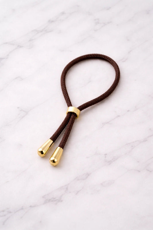 Pulsera Bimba Cafe con terminaciones doradas - ZAFFI joyas