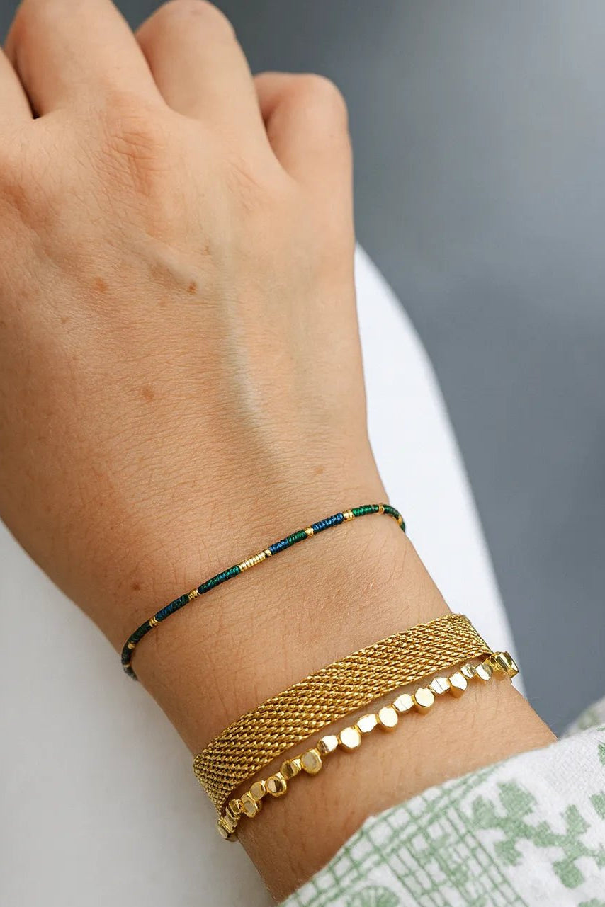 Pulsera Venus Oro, detalle de malla dorada