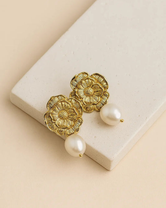 Aros Gardenia oro - ZAFFI joyas