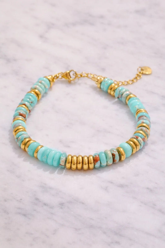 Pulsera AyaxCalipso Dorada y blanco - ZAFFI joyas