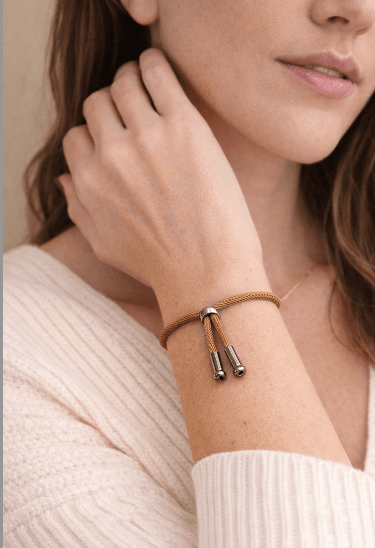 Pulsera Bimba Camel con terminaciones doradas - ZAFFI joyas