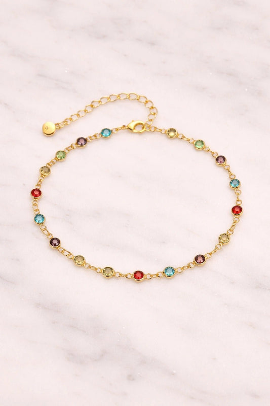 Pulsera Oro Cristales colores - ZAFFI joyas